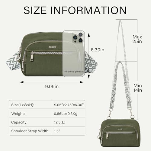 Image of CLUCI Anti Theft Crossbody Bags for Women Travel Small Crossbody Bag Purses for Women RFID Nylon Belt Bag