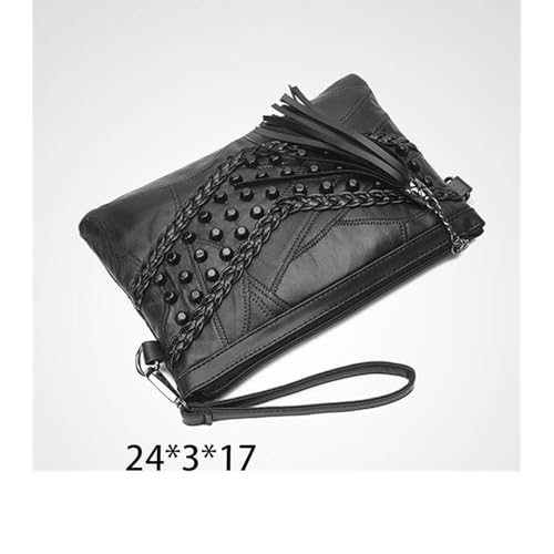Shoulder bag Retro Rivet Envelope Shoulder Bag for Women - Small PU Leather Pouch Purse in Black2