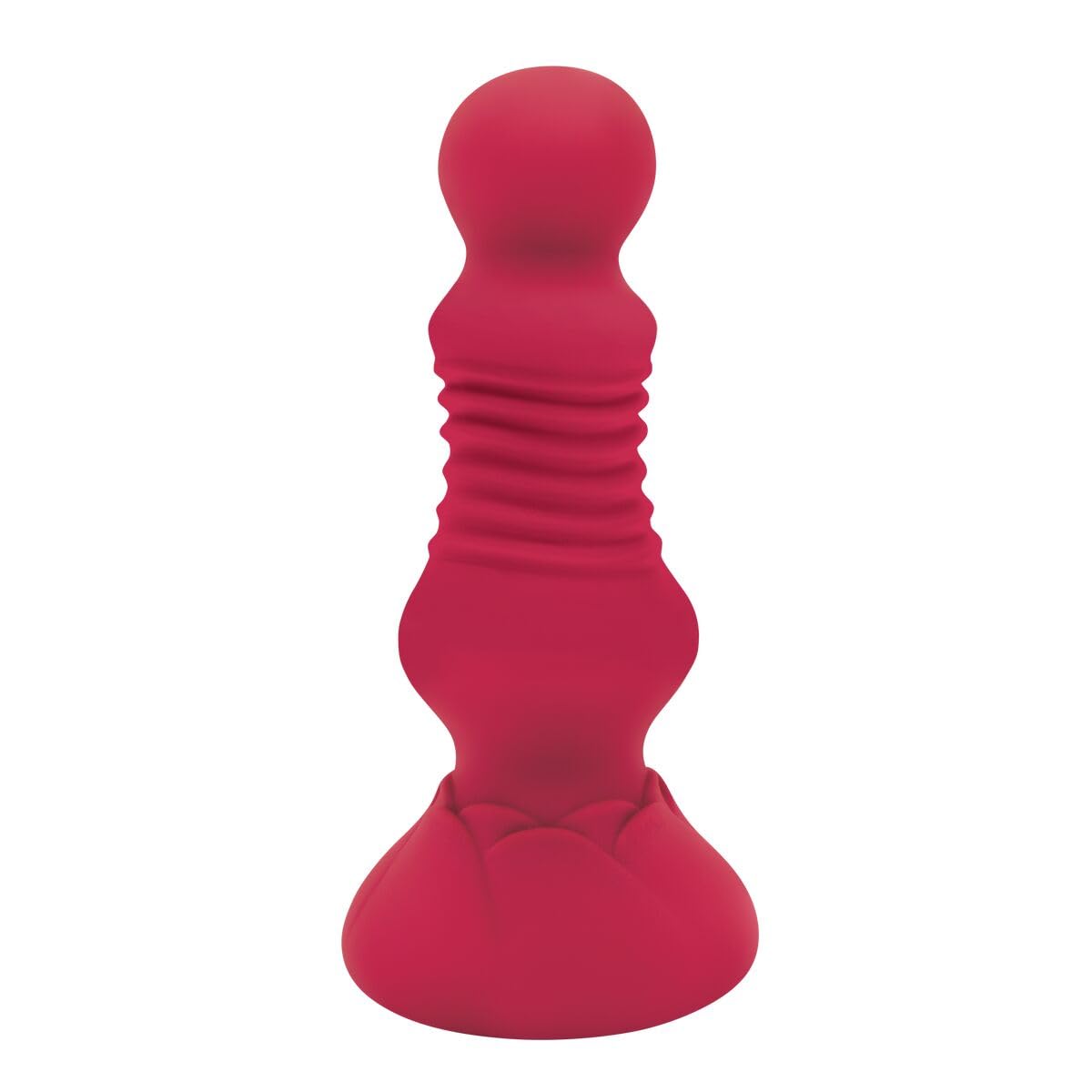Secret Kisses Plug anale con bocciolo di rosa con spinta remota Red 13 cm