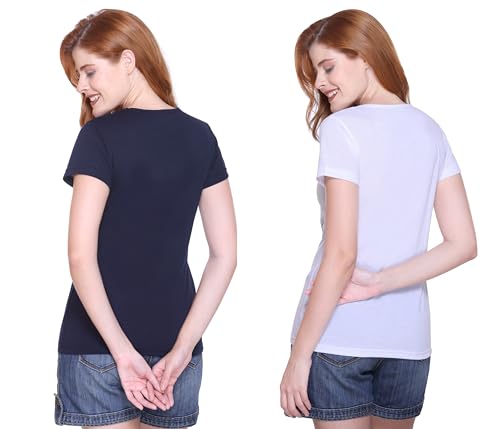 Image of Women's Cotton Half Sleeve Regular Fit T Shirt || Printed Tshirts for Women Pack of 2