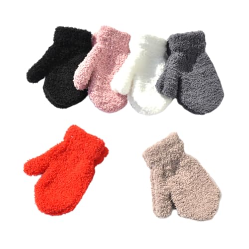 6pairs Boy Girl Mittens Warm Knitted Gloves for Boys and Girls Full Coverage Hand and Stylish for Cold Weather Activities