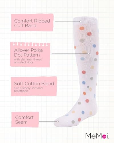 MeMoi Polka Point Girls Cotton Blend Knee Socks3