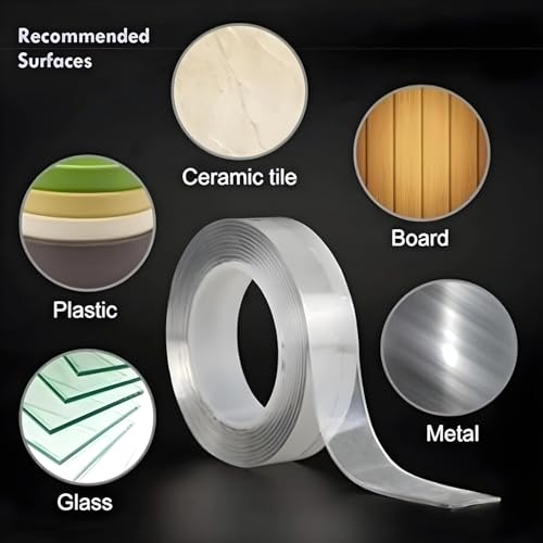 Image of YAJNAS 3 meter Nano Tape Double Sided Tape Heavy Duty - Multipurpose Removable Traceless Mounting Adhesive Tape for Walls,Washable Reusable Strong Sticky Strips Grip Tape 2mm Thick, 1.2 Inch Wide