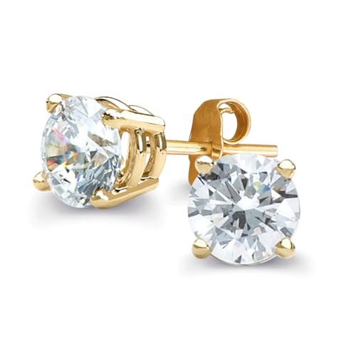 Certified Lab Grown Diamond Stud Earrings 1/2 to 3 cttw (F-G Color, VS2-SI1 Clarity) 14kt Yellow or White Gold