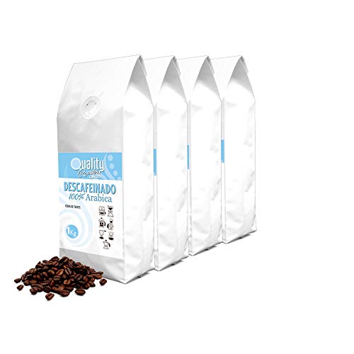 Quality Roasters Coffees. Café en grano natural. Descafeinado. 100% Arábica. Tueste Medio. Tostado artesanal. (4 Kg)