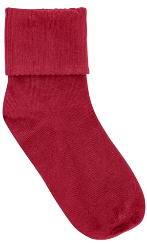 Classroom Uniforms Girl's Triple Roll Socks Moisture-wicking (3-Pack) 5HF111, XS, Red