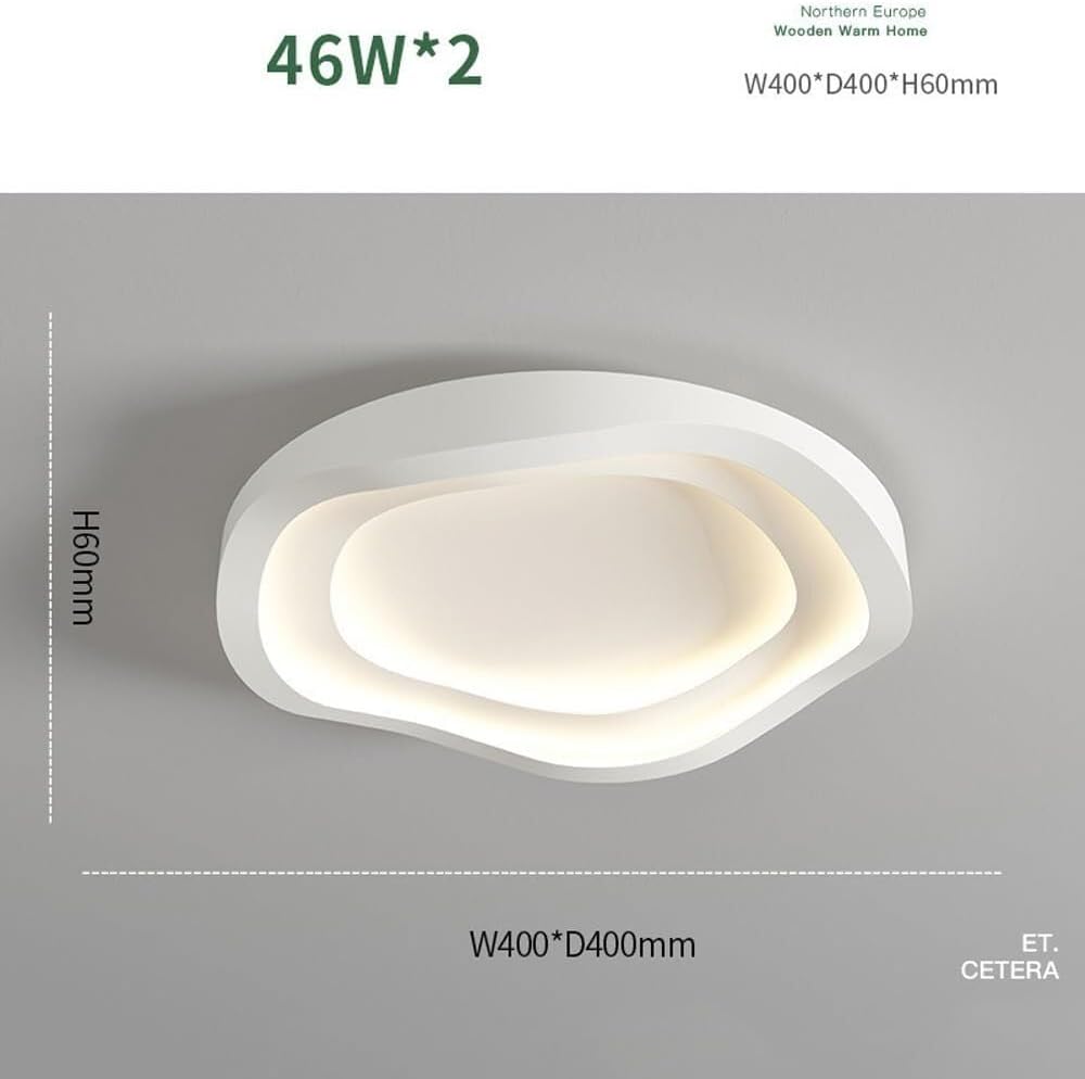 Modern Home Decoration White Farmhouse Lighting Fixtures Ceiling Flush Mount Dimmable LED Ceiling Light Minimalism Contemporary Modern Bedroom Ceiling Light for Bedroom Office Stairs Hotel(Di