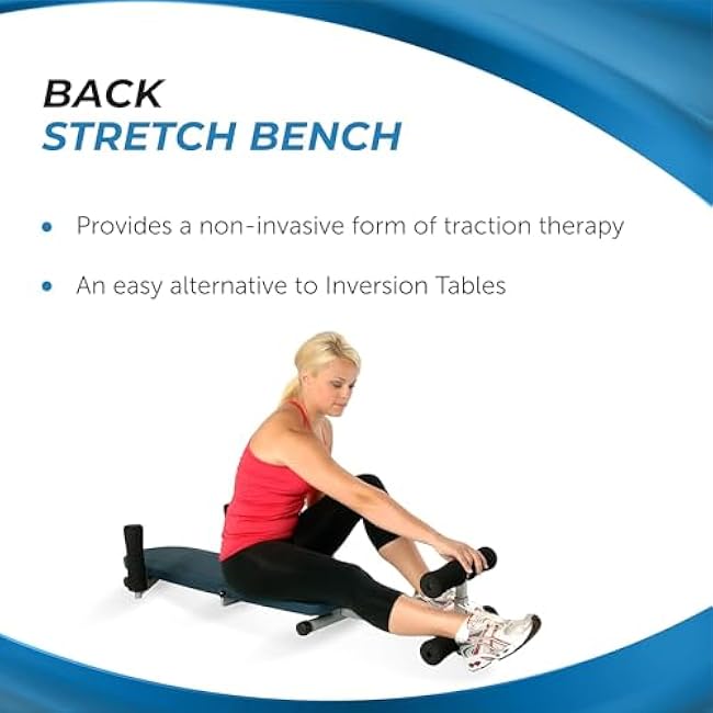Stamina InLine Back Stretch Bench Upper and Lower Back Stretcher - No Inversion Decompression Fitness Equipment - Up to 250 lbs Weight Capacity