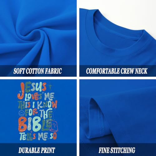 Image of Christian Shirts for Boys Kids Jesus Loves You Bible Verse God T Shirts Religious Faith Cute Graphic Tees Casual Tops