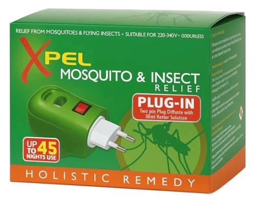 XPELMosquito Insect Relief Plug-in Insect Killer for Home & Travel Lasts up to 45 Nights per Refill Mosquito Repellent Plug in Jungle Formula Insect Repellent Mosquito Plug ins for Abroad