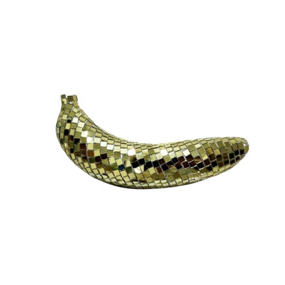 CTRLZS Disco Ball Banana Shape Ball Home Decor Table Bar Stage Rotating Disco Fruit Decoration Accessories Gold
