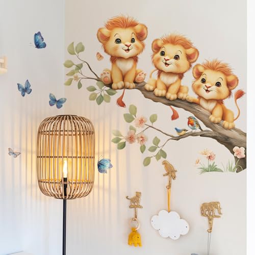 Vinilos decorativos Achang leones bebés para pared miniatura 6