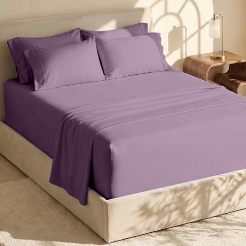 Image of Hearth & Harbor Bed Sheets, Luxury Soft 6 Piece Bed Sheet Set Extra Deep Pocket Fitted Sheets Fits Mattress up to 21 inch, Double Brushed Bedding Sheets & Pillowcases,