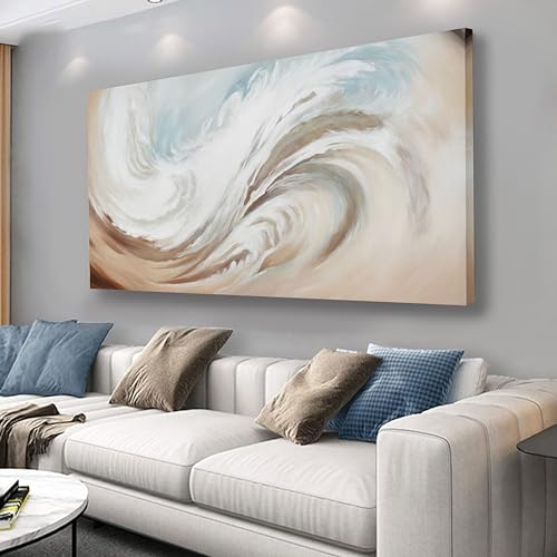 Abstract Wall Art Canvas Wall Paintings Modern Beige Wall Decor Aesthetic Room Decor Wall Art Framed Artwork for Living Room Bedroom Dining Room Home Office Decor 20'x40'