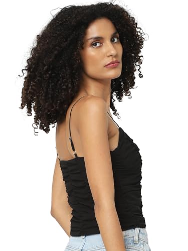 Image of ONLY Fitted Rouche Detail Crop Top