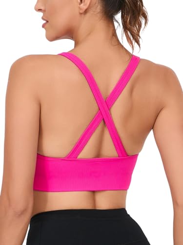 Image of RUNNING GIRL Sports Bras for Women,Seamless Strappy Sports Bra High Support Crisscross Back with Removable Pads