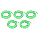 PATIKIL 2mm ID Glow Tube Deep Sea Fishing, 5Pcs 16.4 Ft/5M Soft Silicone Luminous Tube Angling Glow in The Dark Tubing Sleeve Fishing Tool for Fishing Rigs, Green