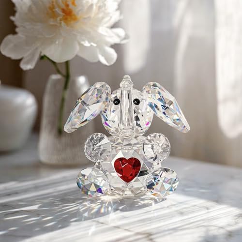 Image of YWHL Cute Crystal Elephant Gifts for Women, Glass Elephant Figurine Decor