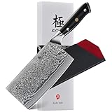 KYOKU Vegetable Cleaver Knife - 7' - Shogun Series - Japanese Style VG10 Steel Core Forged Damascus Blade - with Sheath & Case