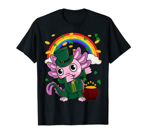 Dabbing Axolotl Leprechaun Happy St Patricks Day Filles Enfants T-Shirt