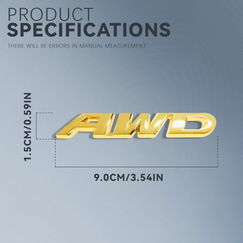 Image of 2PCS AWD Emblem Sticker, AWD Decals, 3D Metal Letter Badge Decal with Strong Adhesive, Universal Car Exterior Accessories Chrome Tailgate Side Badge Stickers Compatible with Vehicle, SUVs, Trucks