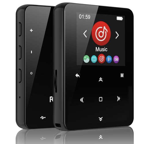 Aeheqkl 64GB Bluetooth 5.3 MP3 Player, Hi-Fi Lossless Music Player with Speaker, Pocket Size for Running & Workout, FM Radio & Voice Recorder, Supports up to 128GB Micro SD, Ideal Tech Gift