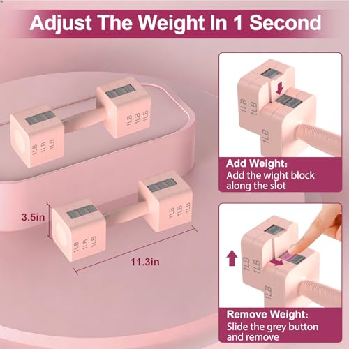 Image of Hezeyferg Adjustable Dumbbells Set for Women /Men Home Gym | 18LBS 22LBS Adjustable Weight Dumbbells, Hand Weights Sets with Mutilple Levels, Full Body Workout