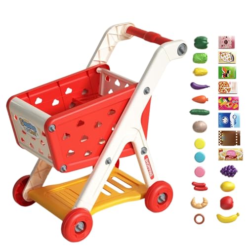 Andador de madera, carrito de la compra de juguete, juguete para niños, permite un movimiento en cualquier superficie, seguridad mientras juegas, 48 cm para niñas y niños