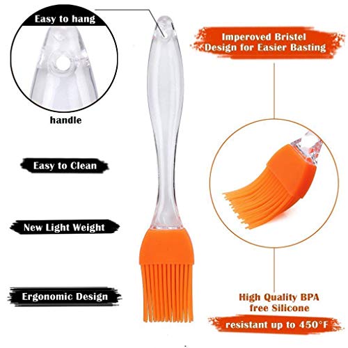 Image of Premium Silicone Basting Brush, Heat Resistant Food Grade Oil Brush for Cooking, Baking, BBQ, Pastry, Multi-Purpose Kitchen Tool with Comfortable Grip Handle