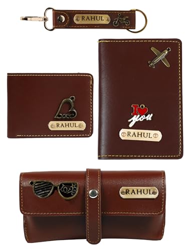 Personalized Gift Set for Men | Custom Leather Wallet, Eyewear Ca...