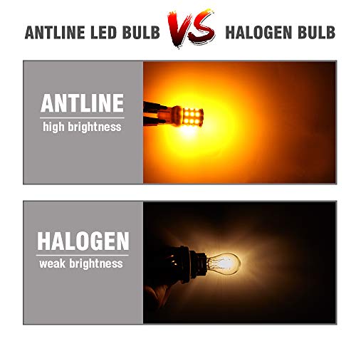 Antline 3157 3156 3057 4157 3056 Led Bulbs Amber Yellow, 12-24V Super Bright 1000 Lumens Replacement For Turn Signal Blinker Lights, Side Marker Lights (Pack Of 4) #TOP2