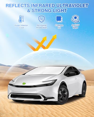 Image of Canvcle Sunshades for Toyota Prius 2023-2025 2026 Accessories Windshield Sun Shade Side Rear Window Shade Cover Sun Visor Shield Privacy Protection Keep Vehicle Cool Black 6PCS