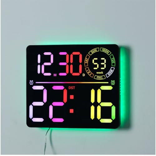 Horloge murale numérique LED effet transition couleur RVB modèle B - 7
