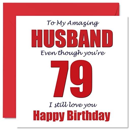 Divertidas tarjetas de felicitación de 79 cumpleaños para marido, 79 I Still Love You, setenta y nueve regalos de bromas de setenta y nueve marido, 145 mmx145 mm