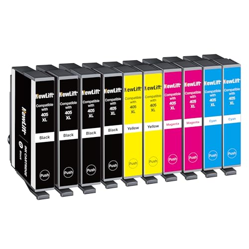 NewLift 405XL Multipack Druckerpatronen für Epson 405 Druckerpatronen 405XL für Epson Pro WF-4820 Patronen WF-4830DTWF WF-3820DWF WF-3825DWF WF-4825DWF WF-7830DTWF WF-7835DTWF(10er-Pack)
