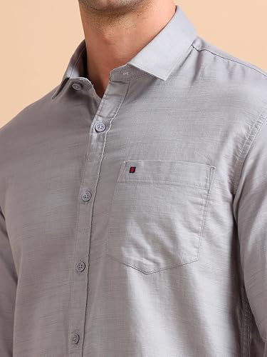 Image of COOL COLORS Men's Solid Slim Fit Casual Shirt | Breathable Soft Fabric | Spread Collar | Stylish Modern Comfort | Office, Party, Weekend Essential