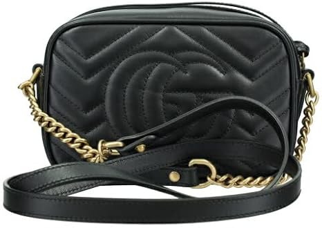 Gucci 448065 Shoulder Bag, GG Marmont Quilted Leather, Mini, Black