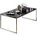 Produktbild FineBuy Couchtisch RAVI 120x45x60 cm Metall Holz Sofatisch Schwarz/Gold | Design Wohnzimmertisch rechteckig | Stubentisch mit Metallgestell | Kaffeetisch klein | Wohnzimmer Loungetisch modern