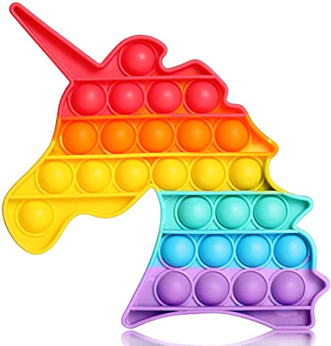 ZINVOSY Pop It Fidget Toys,Push Pop Bubble Fidget Sensory Toy,Autism Special Needs Silicone Stress Relief Toy,Great Fidget Toy Sensory Toys Novelty Gifts for Adults(Multi Color) (Unicorn Rainbow) Toy Review India (Iknoor World )