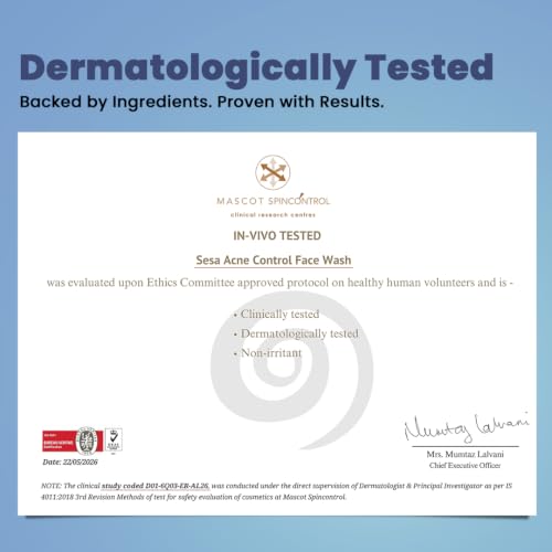Image of SESA VEDSCIENCE 2% Salicylic Acid, 2% NiacinamideOil Control Face Wash, 200 ml | 10%+ Actives with Neem, Aloe Vera & Tulsi | Helps Control Excess Oil, Cleanse Pores & Reduce Breakouts | For Brighter & Clear Skin