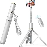 FOXOLA 61" Phone Tripod & Selfie Stick, Extendable All-in-1 Cell Phone Tripod Stand with Wireless Re