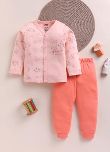 Image of LuvLap Baby Boys & Girls Regular Fit 100% Cotton Half Sleeves Jhabla & Shorts Set Pack of 2
