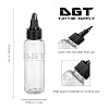 DGT Clear Plastic 1oz Empty Tattoo Ink Bottles 10pcs Black Twist Cap