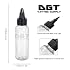 DGT Clear Plastic 1oz Empty Tattoo Ink Bottles 10pcs Black Twist Cap