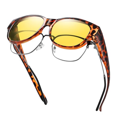 Image of GEGURI Polarized Sunglasses Fit Over Glasses for Men Women, Oversized Square Sun Glasses UV400 Protection Shades