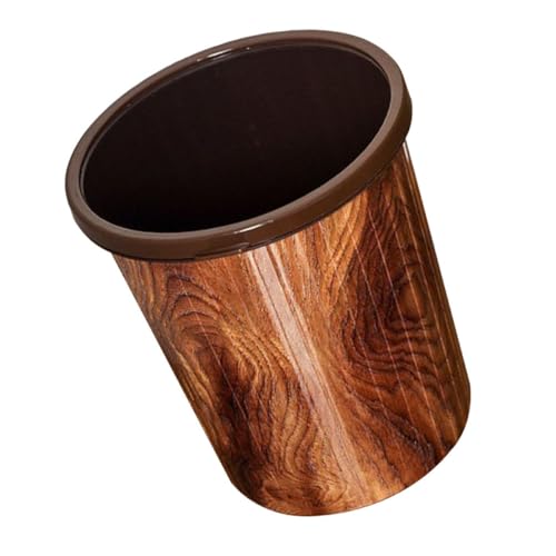 Caneca de basura de plástico imitación madera 10L