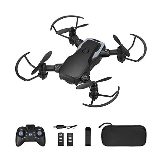 Powerextra Mini Drone con Cámara 3 x Baterías para Principiantes - Mini Drone Plegable con Control Remoto HD WiFi Cámara FPV 2.4 GHz Flips 3D y Función de Giro con Bolsa de Almacenamiento