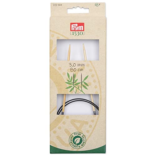 Prym - Prym 1530 Bamboo Circular (80cm, 3.00mm) Needle - 5 Pieces, Natural