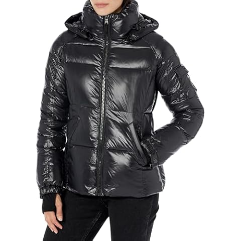 S13 Women's Gloss Kylie Puffer Coat, Jet, XL Cover