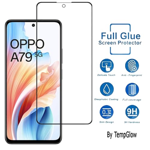 Image of Screen Protector for Oppo A79 5G (Black) Tempered Glass Edge-to-Edge 6D Screen Guard With Installation Kit